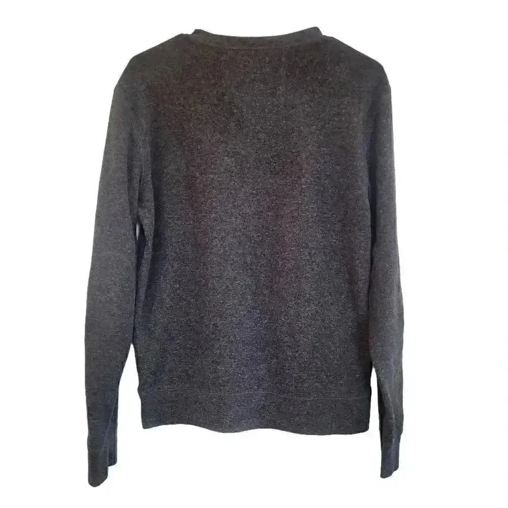 Banana Republic Men's Heather Gray Cotton/Poly Long Sleeve Crewneck Shirt